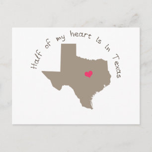 Halva mitt hjärta är i Texas Vykort