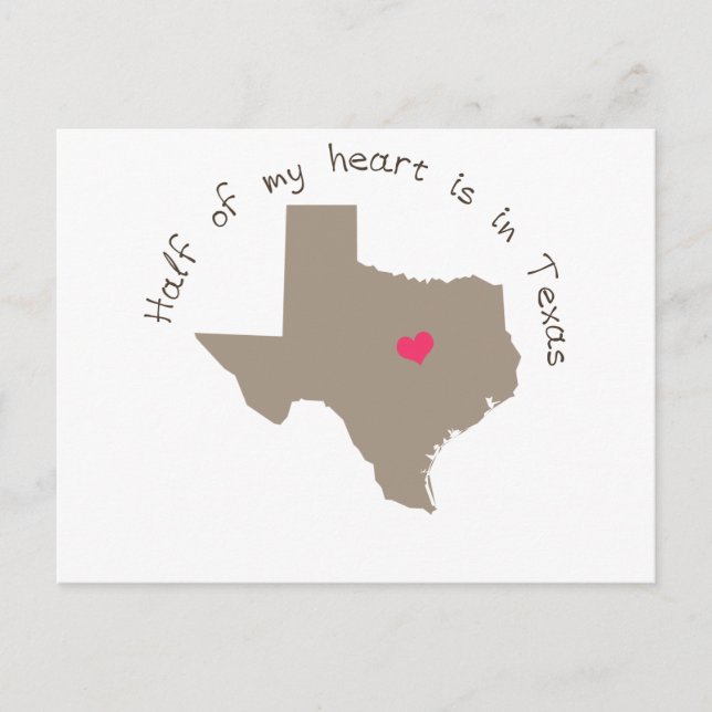 Halva mitt hjärta är i Texas Vykort (Framsida)