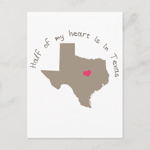 Halva mitt hjärta är i Texas Vykort