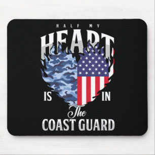 Halva mitt hjärta i Kusten Guard USA flagga militä Musmatta
