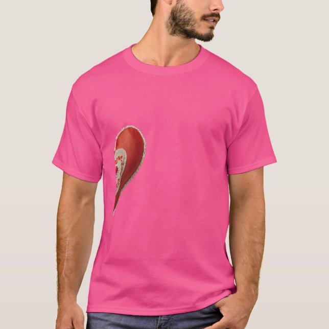 Halva nästan som en broderad hjärt-Höger T Shirt (Framsida)