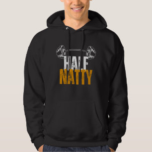 Halva Natty Funny Bodybuilding Workout Gym För man Hoodie