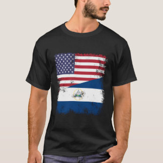 Halva Nicaraguan Flagga Nicaragua Usa T Shirt