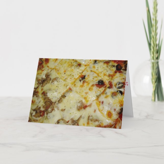 "Halva och halva pizza" födelsedagskort Kort (Framsida)