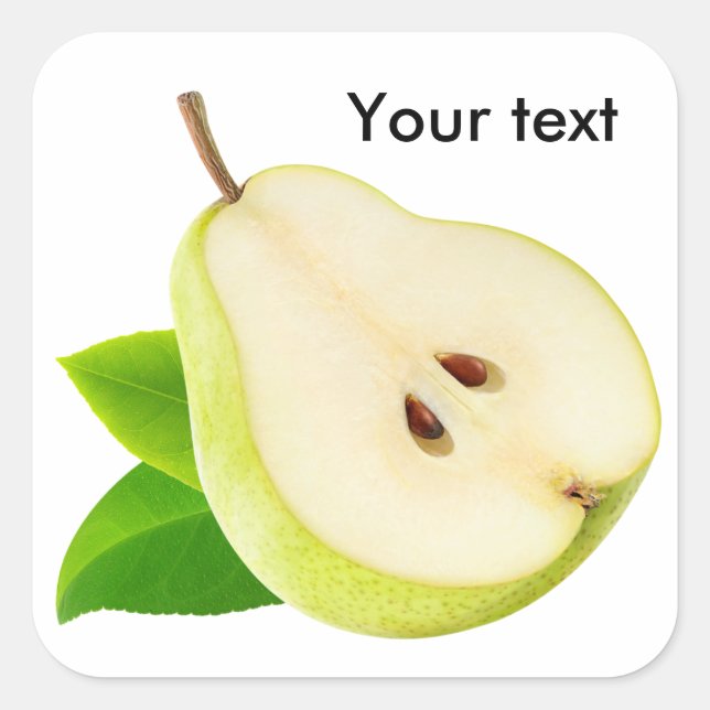 Halva päron fyrkantigt klistermärke (Framsida)