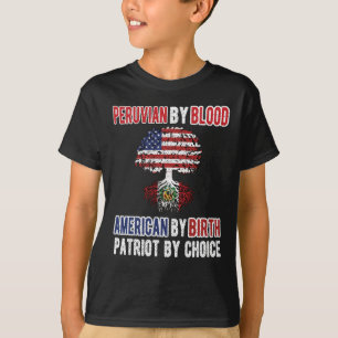 Halva peruanska halva amerikanska Flagga Peru USA T Shirt