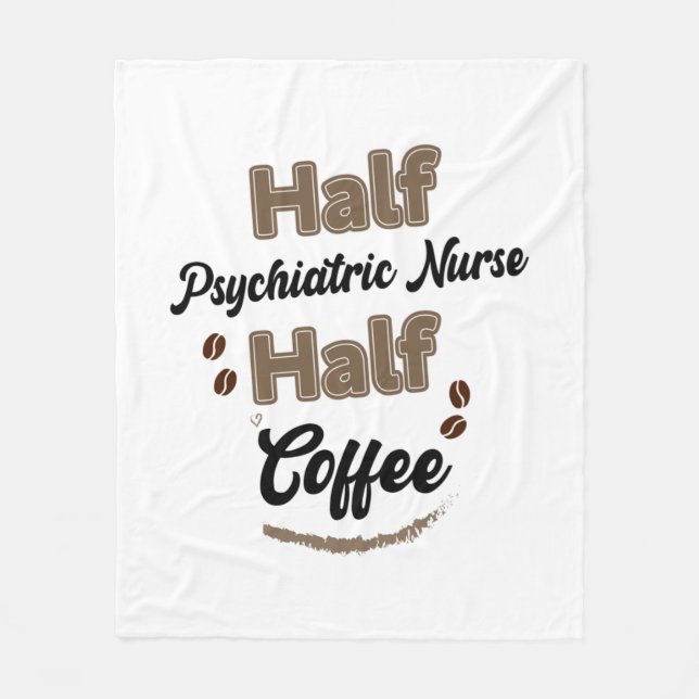 Halva Psykiska sjuksköterskor, halv kaffe Fleecefilt (Framsidan)
