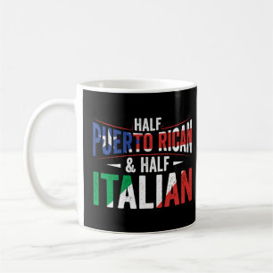 Halva Puerto Rican och halva italienska Flagga R Kaffemugg