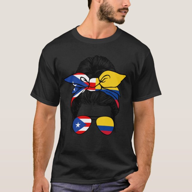 Halva Puerto Rican-Pridet Puerto Rico i halva Colo T Shirt (Framsida)