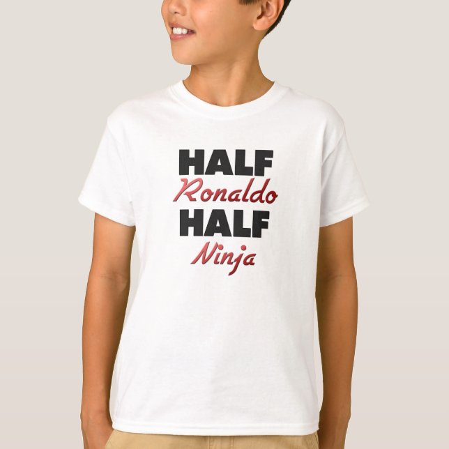 Halva Ronaldo halva Ninja Tee Shirt (Framsida)