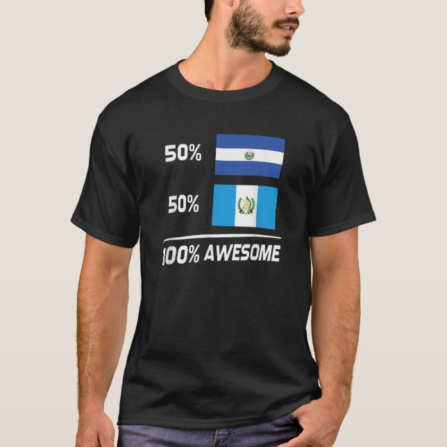 Halva salvadoranska halva Guatemalan El Salvador G T Shirt (Framsida)