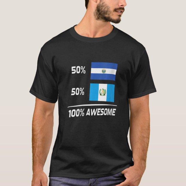 Halva salvadoranska halva Guatemalan El Salvador G T Shirt (Framsida)