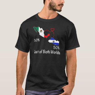 Halva salvadoranska halva mexikanska Flagga Salvad T Shirt