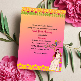 Halva Saree Ritu Kala Samskara Inbjudningar