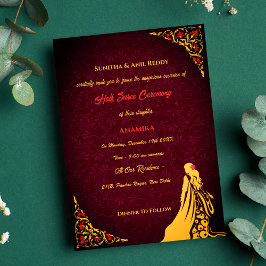 Halva Saree Ritu Kala Samskara Inbjudningar