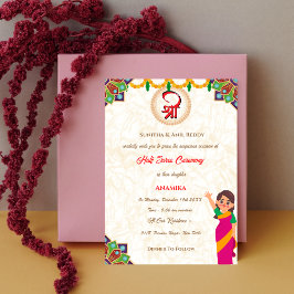 Halva Saree Ritu Kala Samskara Inbjudningar