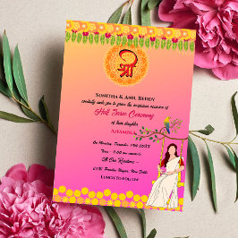 Halva Saree Ritu Kala Samskara Inbjudningar