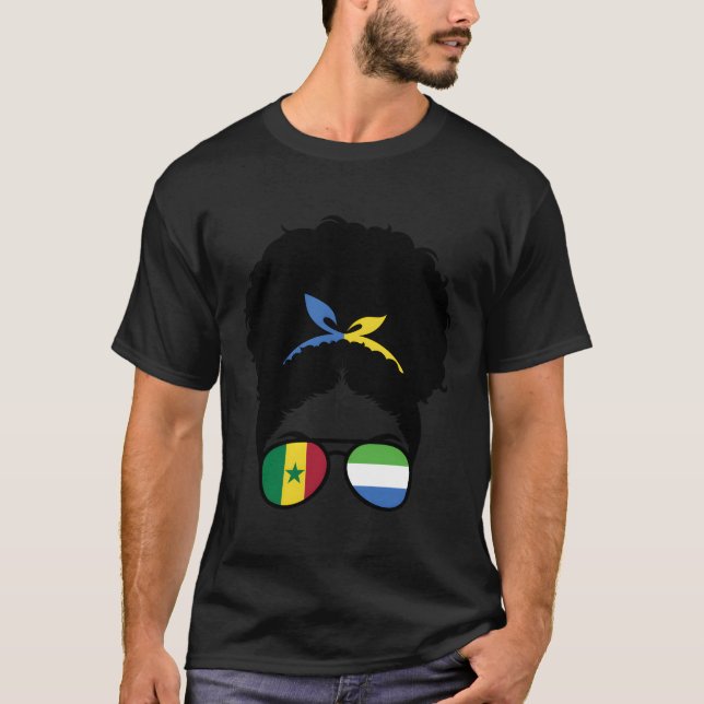 Halva Senegalesiska halvSierran Leonean Afro T Shirt (Framsida)