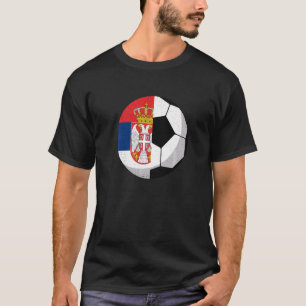 Halva Serbiens Flagga Halva fotbollsspelare T Shirt