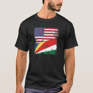 Halva Seychellerna Flagga Vintage Seychellerna U T Shirt