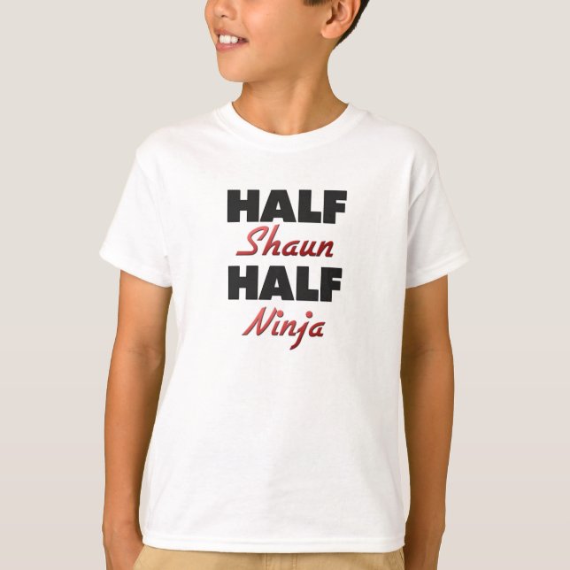 Halva Shaun halva Ninja T Shirt (Framsida)