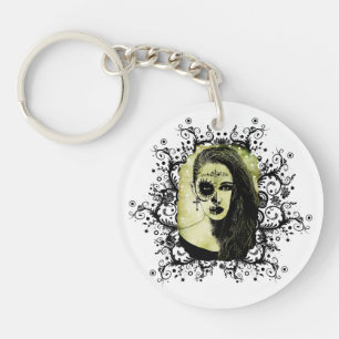 Halva Skull Girl Ansikte Day of the dead art