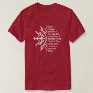 Halva snöflingan och halva jullistan Ord T- T Shirt