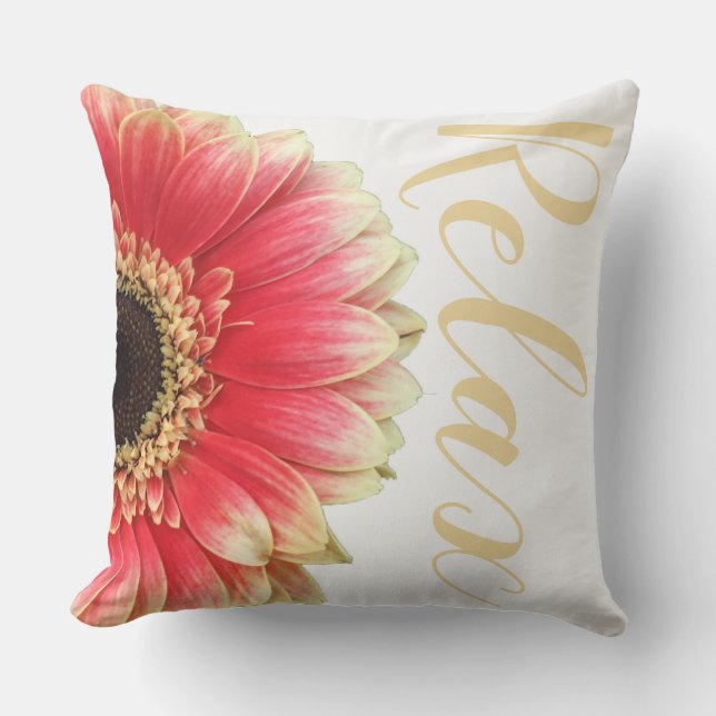 Halva solblomman Slappna av Dekorativ kudde (Framsida)