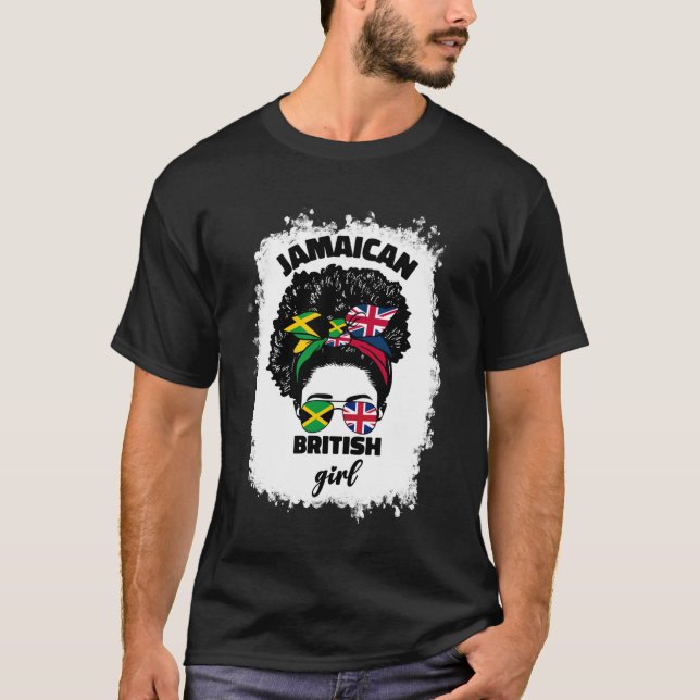 Halva Storbritannien och jamaicanska brittiska UK  T Shirt (Framsida)