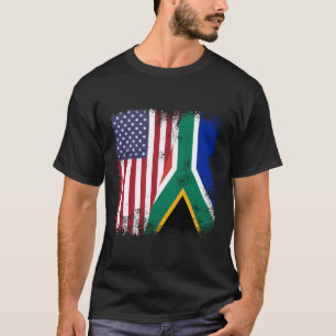 Halva sydafrikanska Flagga Usa T Shirt