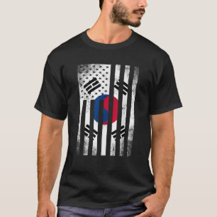 Halva sydkoreanska flaggan Vintage amerikansk inut T Shirt
