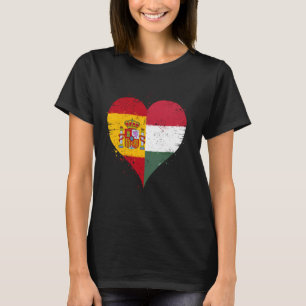 Halva ungerska halva spanska A Ungern Spanien Flag T Shirt
