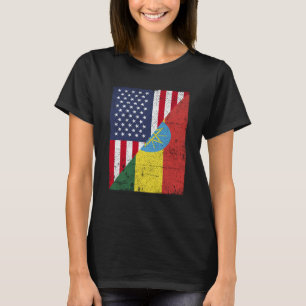 Halva USA flagga Etiopien Flagga, Etiopien, Etiopi T Shirt