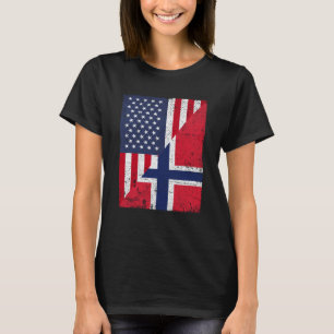 Halva USA flagga-Flagga i Norge, nordamerikanska T Shirt