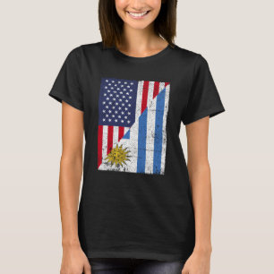 Halva USA-flaggan Halva Uruguay-flaggan Amerikansk T Shirt