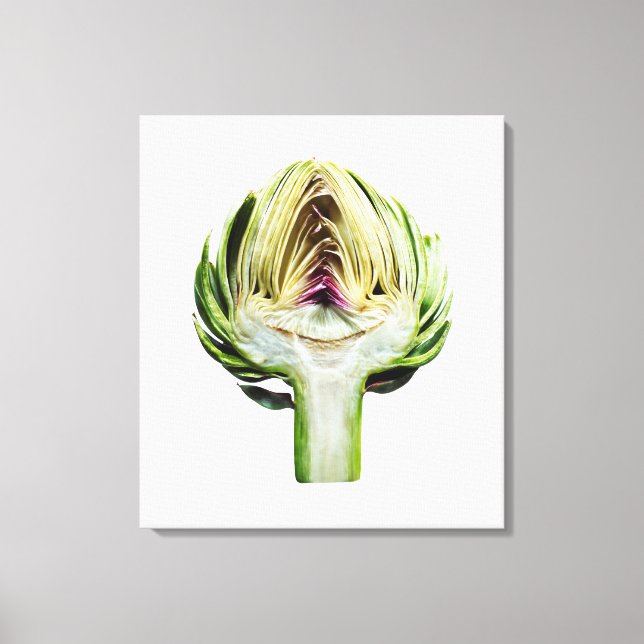 Halva utskärningen av Globe artichoke Canvastryck (Framsida)