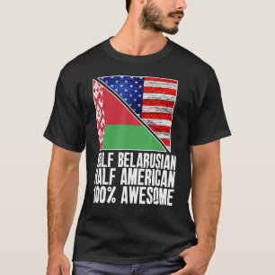 Halva vitryska halamerikanska vitryska amerikanska t shirt