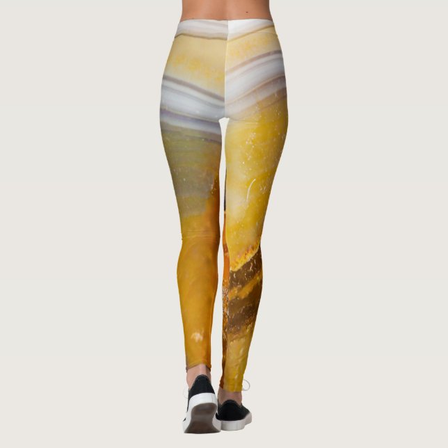 Halvädelsten stens texturstruktur leggings (Baksida)