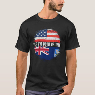 Halvamerikan Falkland Islander USA flagga T Shirt