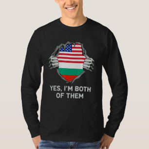 Halvamerikan Halvbulgar USA Bulgarien Flagga Män T Shirt