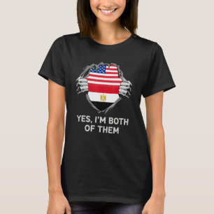 Halvamerikan Halvegyptier USA Egypt Flagga Herr Kl T Shirt
