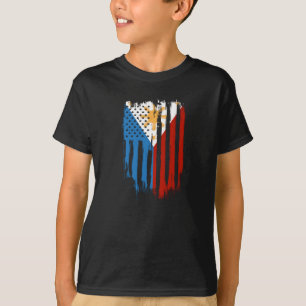 Halvamerikan Halvfilipe Filipinska Flaggan T Shirt