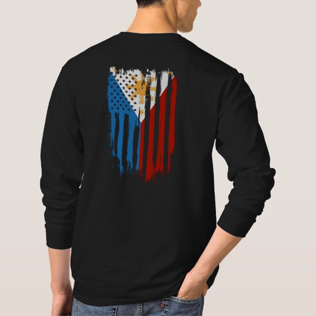 Halvamerikan Halvfiliper Filippinernas flagga T Shirt (Baksida)