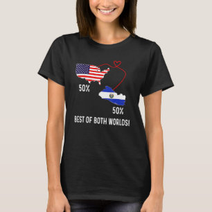 Halvamerikansk El Salvador Flagga Combined Karta S T Shirt