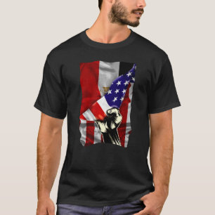 Halvamerikansk Flagga Egyptisk ROOTS USA flagga Eg T Shirt