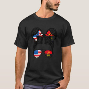 Halvamerikansk halv angolansk flicka USA Angola Fl T Shirt