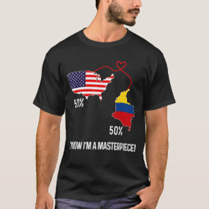 Halvamerikansk halv colombiansk Flagga-kolv i komb T Shirt