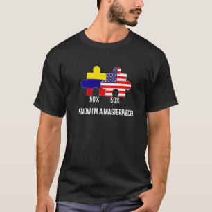 Halvamerikansk halv colombiansk Flagga-kolv i komb T Shirt