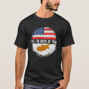 Halvamerikansk halvcypriotisk USA flagga T Shirt