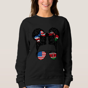 Halvamerikansk halvkenyansk tjej USA Kenya Flagga T Shirt